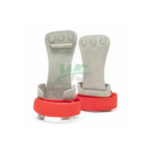 Custom Men's High Bar Gymnastics Grips Premium Leather Hook and Loop Three Finger Hand Grip