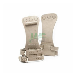 Custom Men's High Bar Gymnastics Grips Premium Leather Double Buckle Three Finger Hand Grips